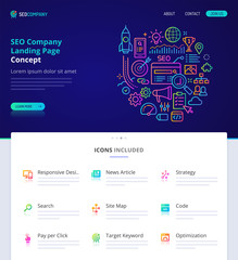 Search Engine Optimization (SEO) Home Page Design Concept.
