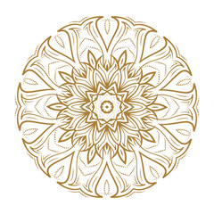 Golden mandala vector illustration. Ethnic style temporary tattoo.