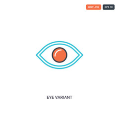 2 color Eye variant concept line vector icon. isolated two colored Eye variant outline icon with blue and red colors can be use for web, mobile. Stroke line eps 10.