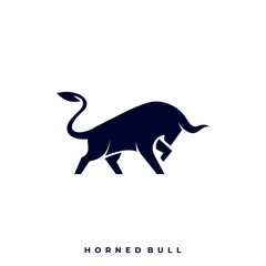 Horned Bull Illustration Vector Template