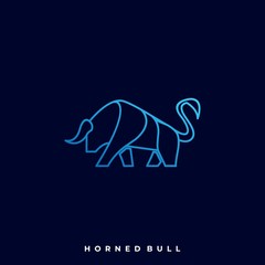 Horned Bull Illustration Vector Template