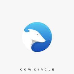 Cow Circle Illustration Vector Template