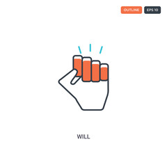 2 color will concept line vector icon. isolated two colored will outline icon with blue and red colors can be use for web, mobile. Stroke line eps 10.