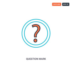 2 color Question mark concept line vector icon. isolated two colored Question mark outline icon with blue and red colors can be use for web, mobile. Stroke line eps 10.