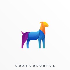 Goat Colorful Illustration Vector Template