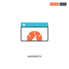 2 color Bandwidth concept line vector icon. isolated two colored Bandwidth outline icon with blue and red colors can be use for web, mobile. Stroke line eps 10.