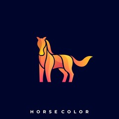 Horse Run Illustration Vector Template.