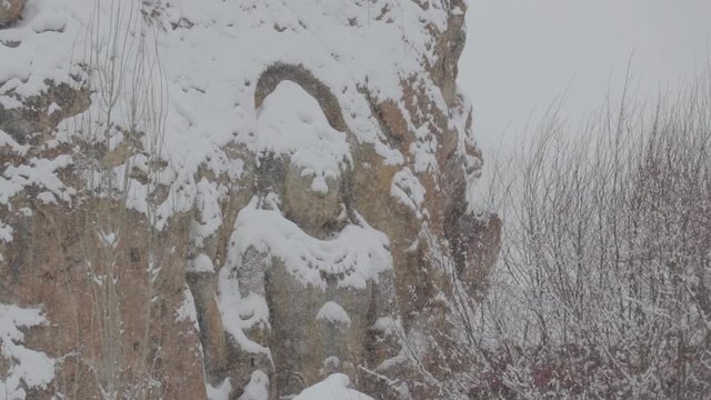 magnificent rock carved statue on the side of srinagar leh highway