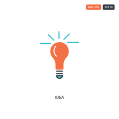 2 color Idea concept line vector icon. isolated two colored Idea outline icon with blue and red colors can be use for web, mobile. Stroke line eps 10.