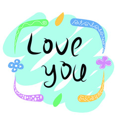 Naklejka premium Love you simple color elements style