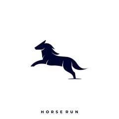 Horse Run Illustration Vector Template.