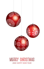Stylish Hanging Christmas red Baubles