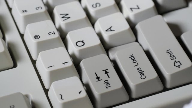 Finger presses nomber 1 or ! button on keyboard