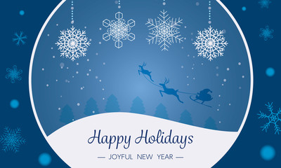 Naklejka na ściany i meble christmas snowball background with snowflakes and place for text