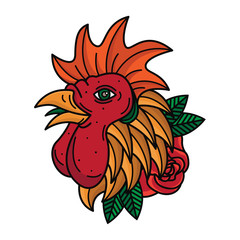 flash chicken head tattoo