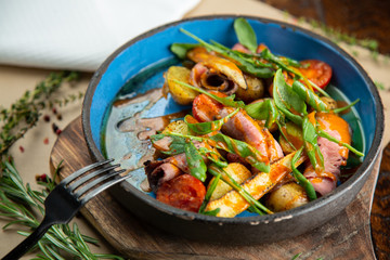 vegetables in a pan