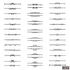 Set of decorative swirls dividers. Ornamental decorative elements.