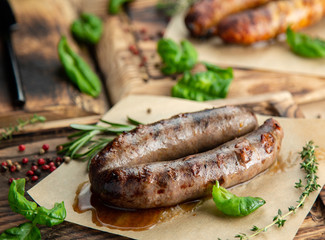 grilled salmon steak with vegetables on plate