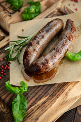 grilled salmon steak with vegetables