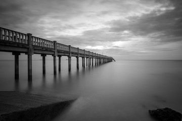 Fototapeta premium Long exposure shot of seascape in black and white.