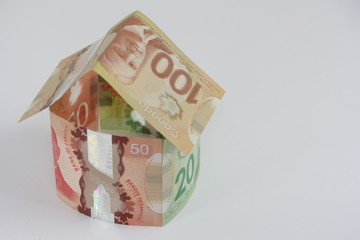 House made of Canadian dollar bills 