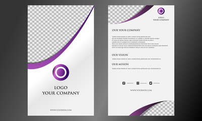 business cards with a minimalist and modern design style. Gradient purple color theme. Suitable for all project needs such as company profile, brochures, proposals, annual reports and advertisements.