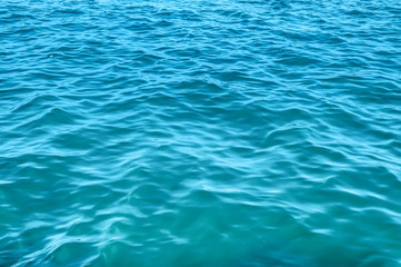 Surface of blue sea water