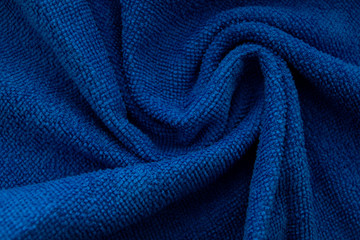 Handmade knitting wool texture background. Classic Blue Pantone color of the year 2020