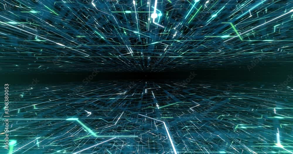 Poster 4k seamless loop of printed circuit board (pcb) in motion. artificial intelligence (ai), data mining