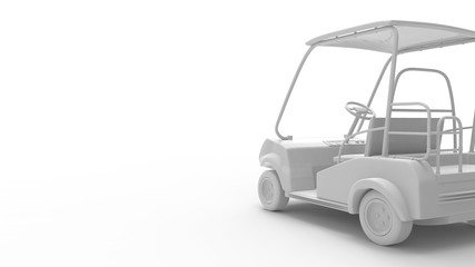 Fototapeta na wymiar 3d rendering of a white golf cart isolated in a studio background