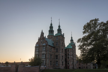Sunset at Roseborg Castle in Copenhagen Denmark