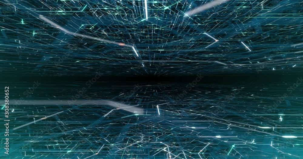 Poster 4k seamless loop of printed circuit board (pcb) in motion. artificial intelligence (ai), data mining