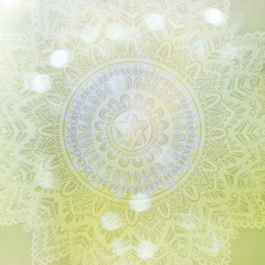 Soft colorful pattern with mandala element. Vintage decorative elements.  Islam, Arabic, Indian, Ottoman motifs.