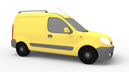 3d rendering of a transporter van car isolated in studio background