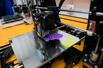 3D printing pen filaments, 3d printer during process of printing