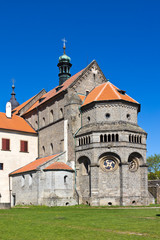 Fototapeta na wymiar castle with museum, St. Procopius basilica and monastery, town Trebic (UNESCO, the oldest Middle ages settlement of jew community in Central Europe), Moravia, Czech republic, Europe