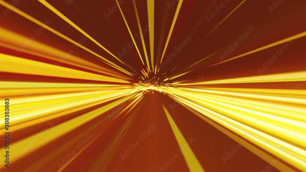 Poster computer generated abstract backdrop from many golden rays and particles, 3d rendering