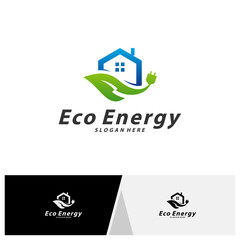 House with Eco Energy Logo Template Design Vector, Emblem, Design Concept, Creative Symbol, Icon