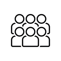 Black line icon for people 