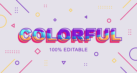 Colorful text style, editable text design