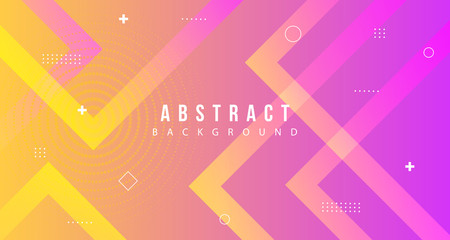 Yellow pink gradient geometric background design