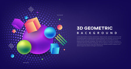 3D geometric background design