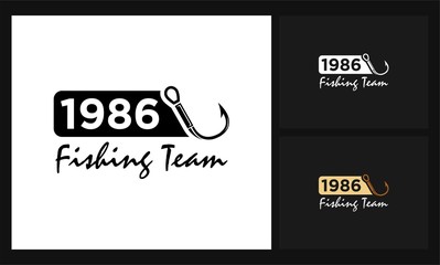 fishing business concept design retro logo