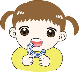 子ども　歯科矯正　器具　マウスピース　装着　０期治療　かわいい　女の子