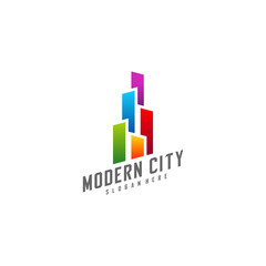Modern City Logo Design Vector Template, Real estate Logo Concept, Emblem, Design Concept, Creative Symbol, Icon