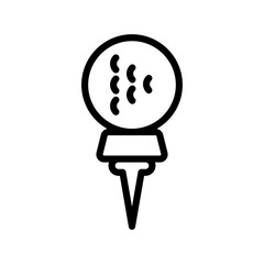 Icon golf in outline style. vector illustration and editable stroke. Isolated on white background.