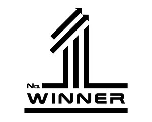 Number one No.1 Winner vector concept logo design.