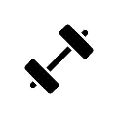 Icon dumbbell in glyph style. vector illustration and editable stroke. Isolated on white background.