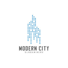 Modern City Logo Design Vector Template, Real estate Logo Concept, Emblem, Design Concept, Creative Symbol, Icon