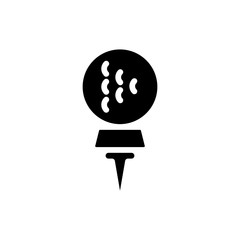 Icon golf in glyph style. vector illustration and editable stroke. Isolated on white background.